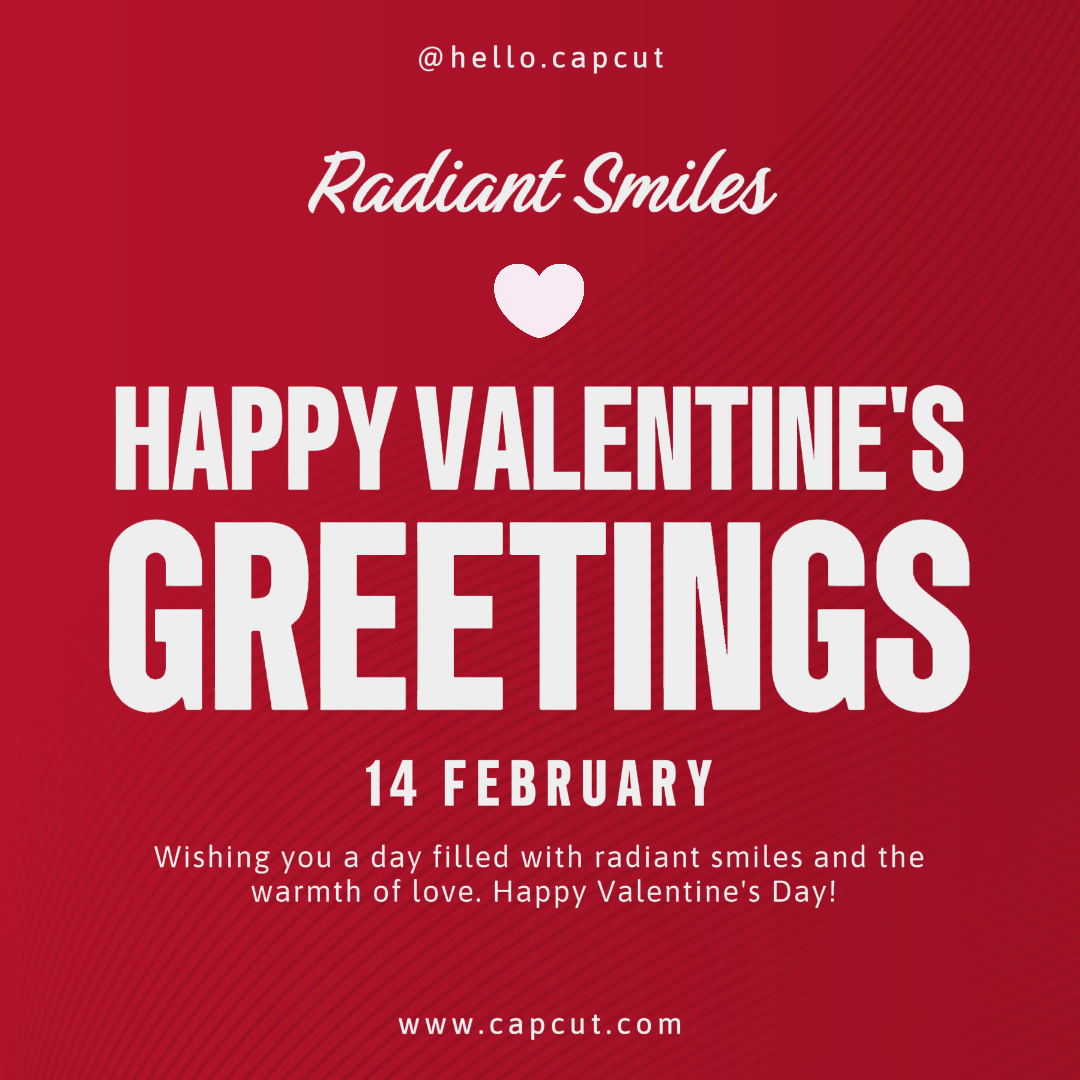 Día de San Valentín Tarjeta de deseos sin marketing Publicación de Instagram