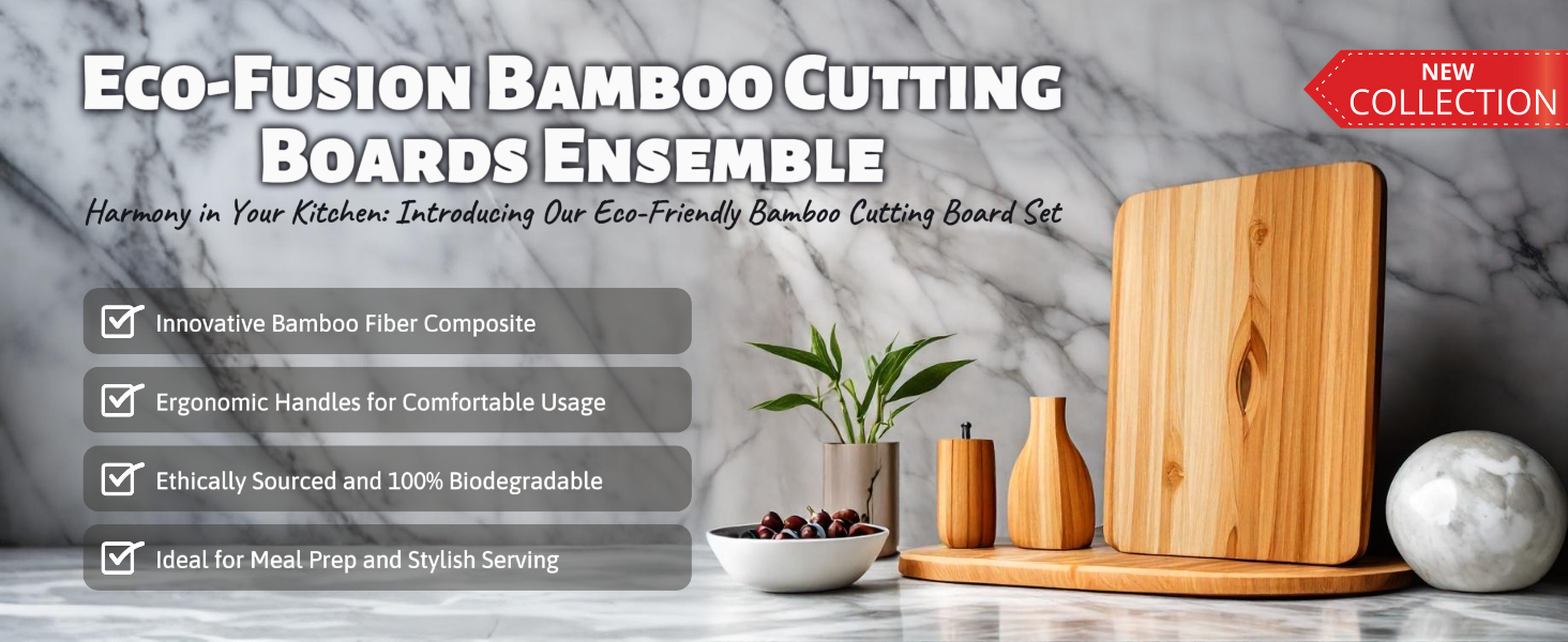 E-Commerce Doméstico Eco-Fusion Tábuas de corte de bambu Detalhes do conjunto