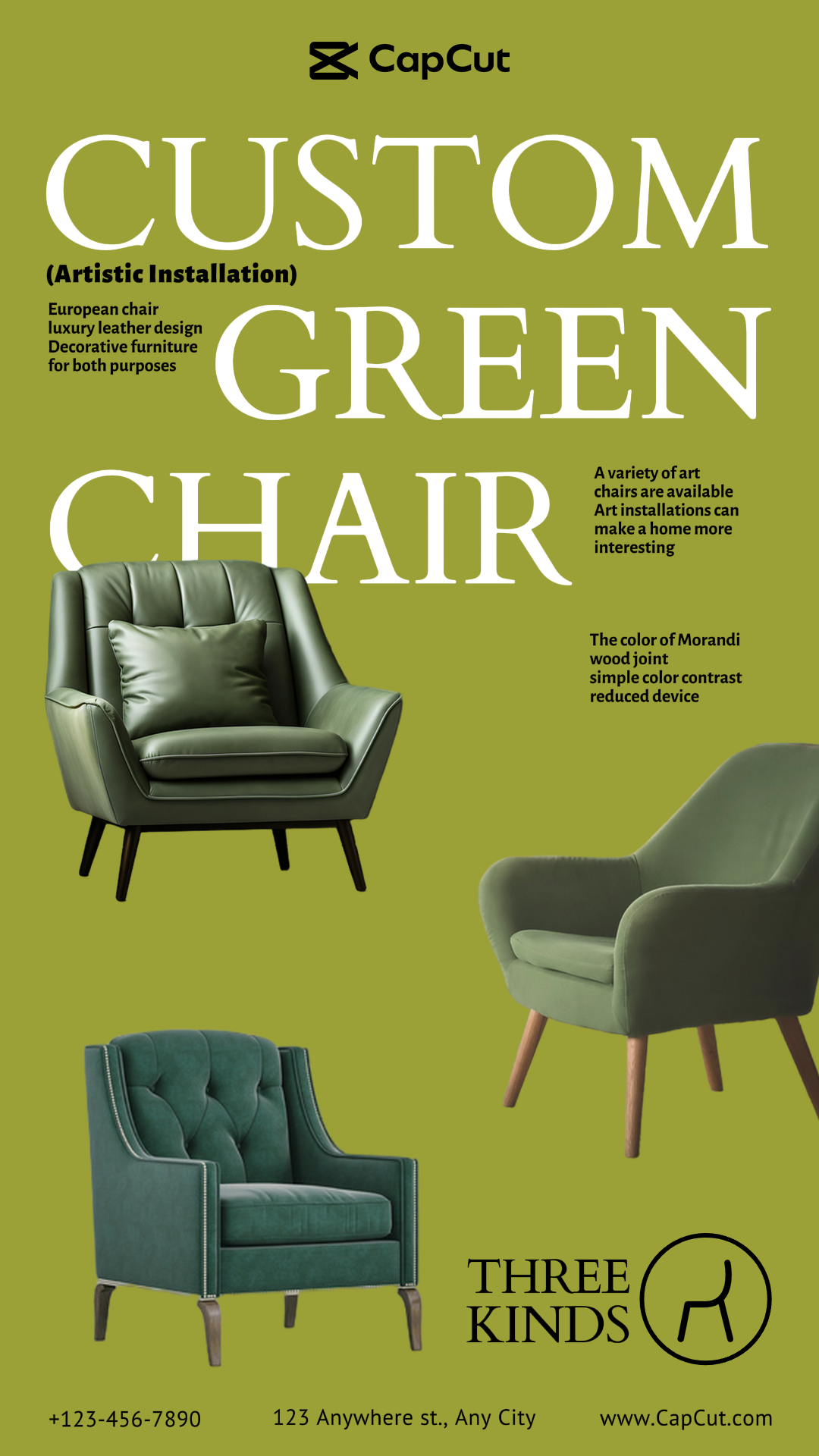Household Green chair Show Minimalist