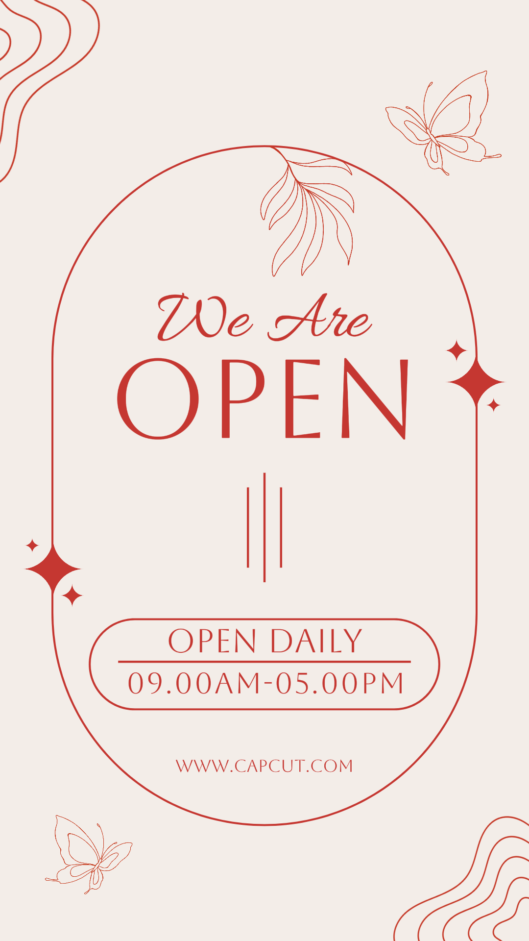 Affiche créative pour les entreprises et les bureaux Nous ouvrons l'histoire Instagram