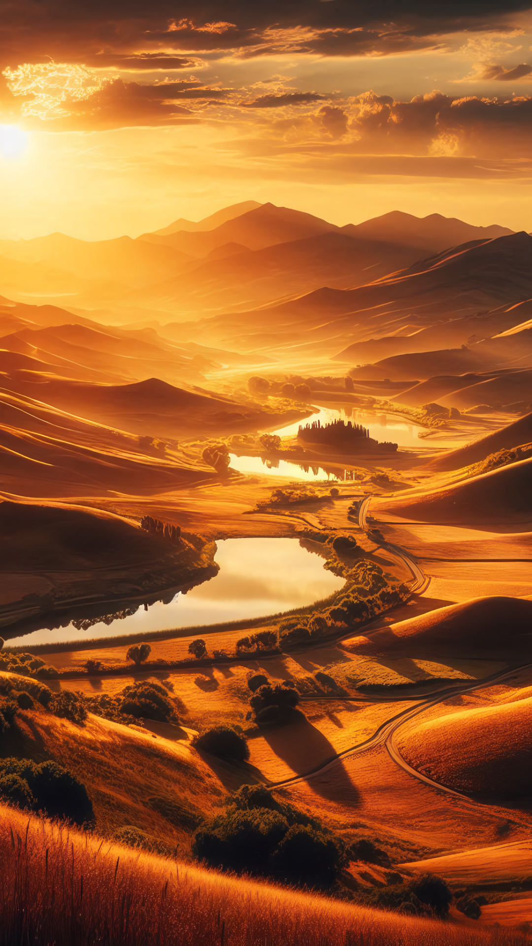 Wallpaper View of the Hills at Sunset Instagram Story