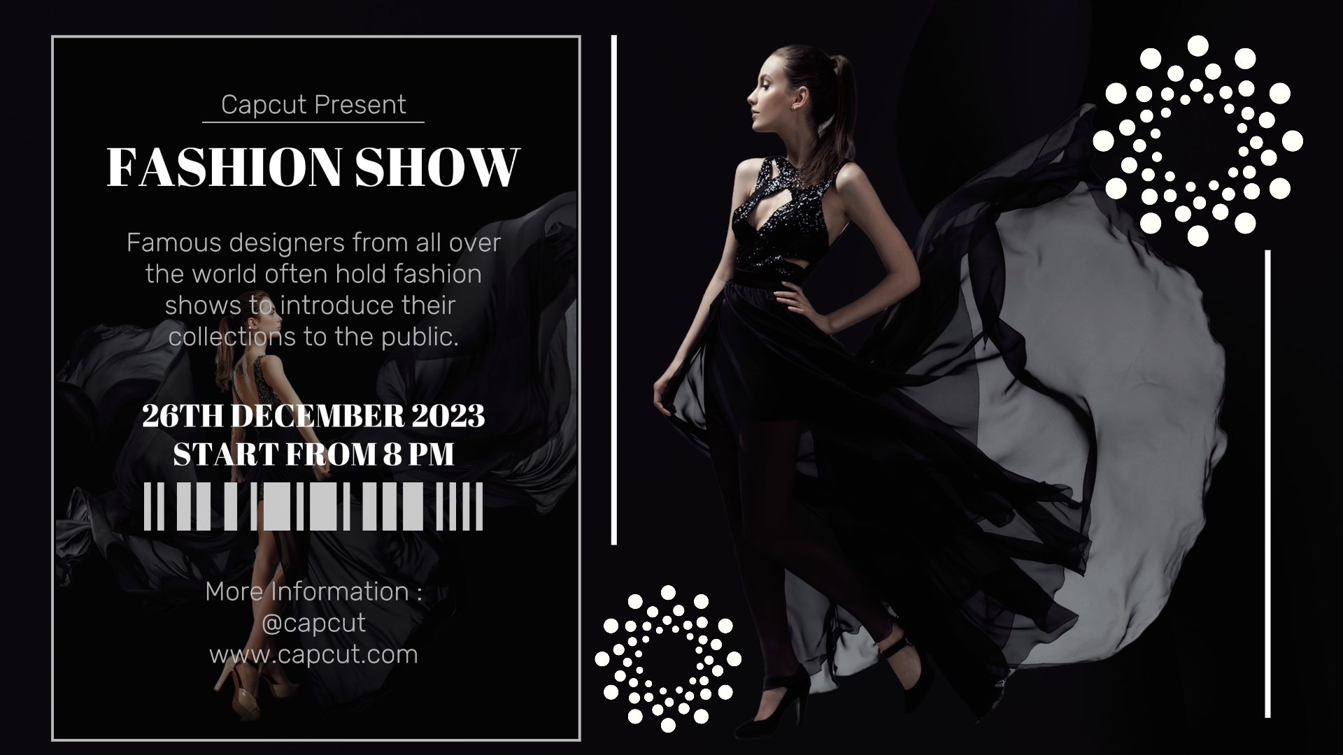 Tela final do desfile de moda do YouTube