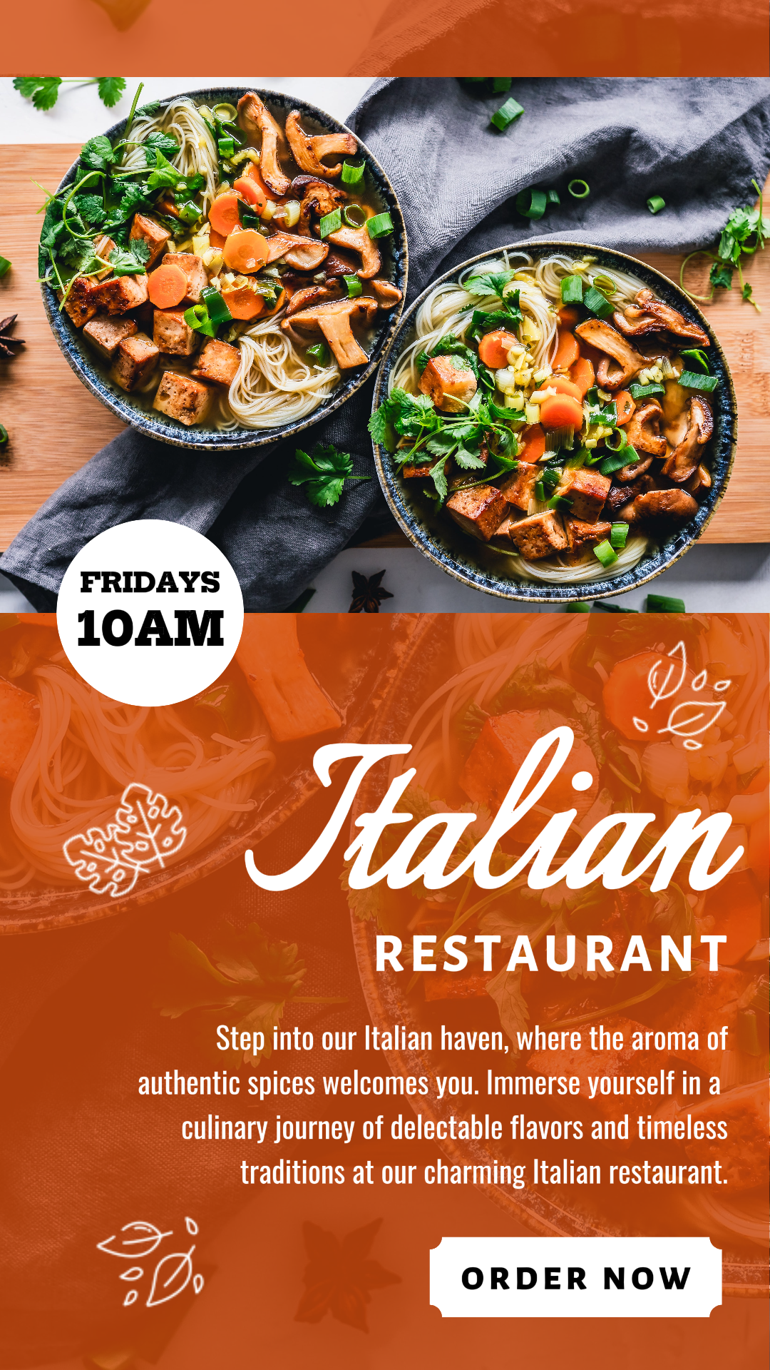 Italienisches Restaurant - IG Story Vorlage