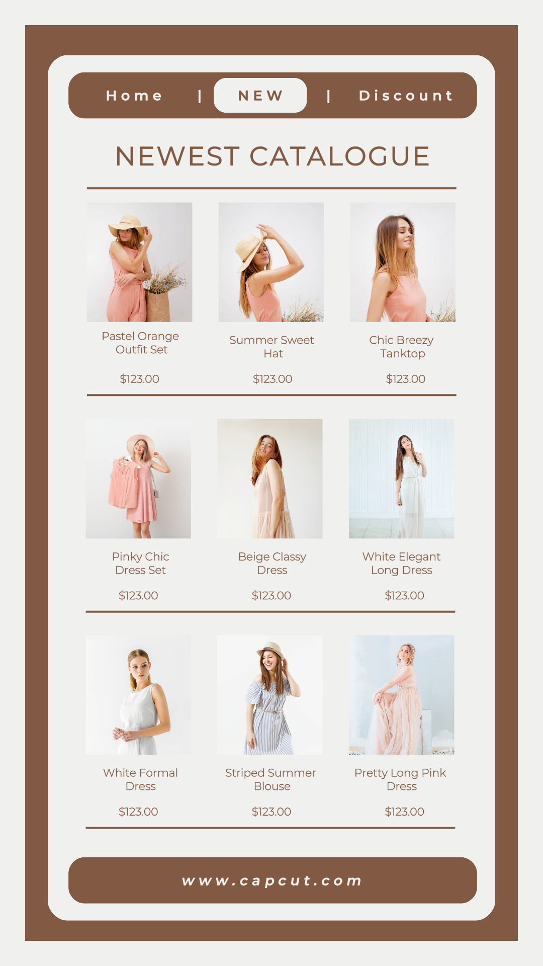 Catalogue d'affiches marketing de collage minimaliste marron gris