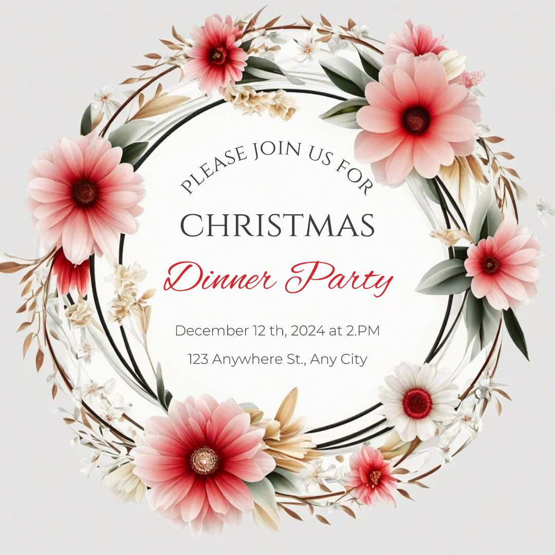 Convite de jantar de Natal sem marketing