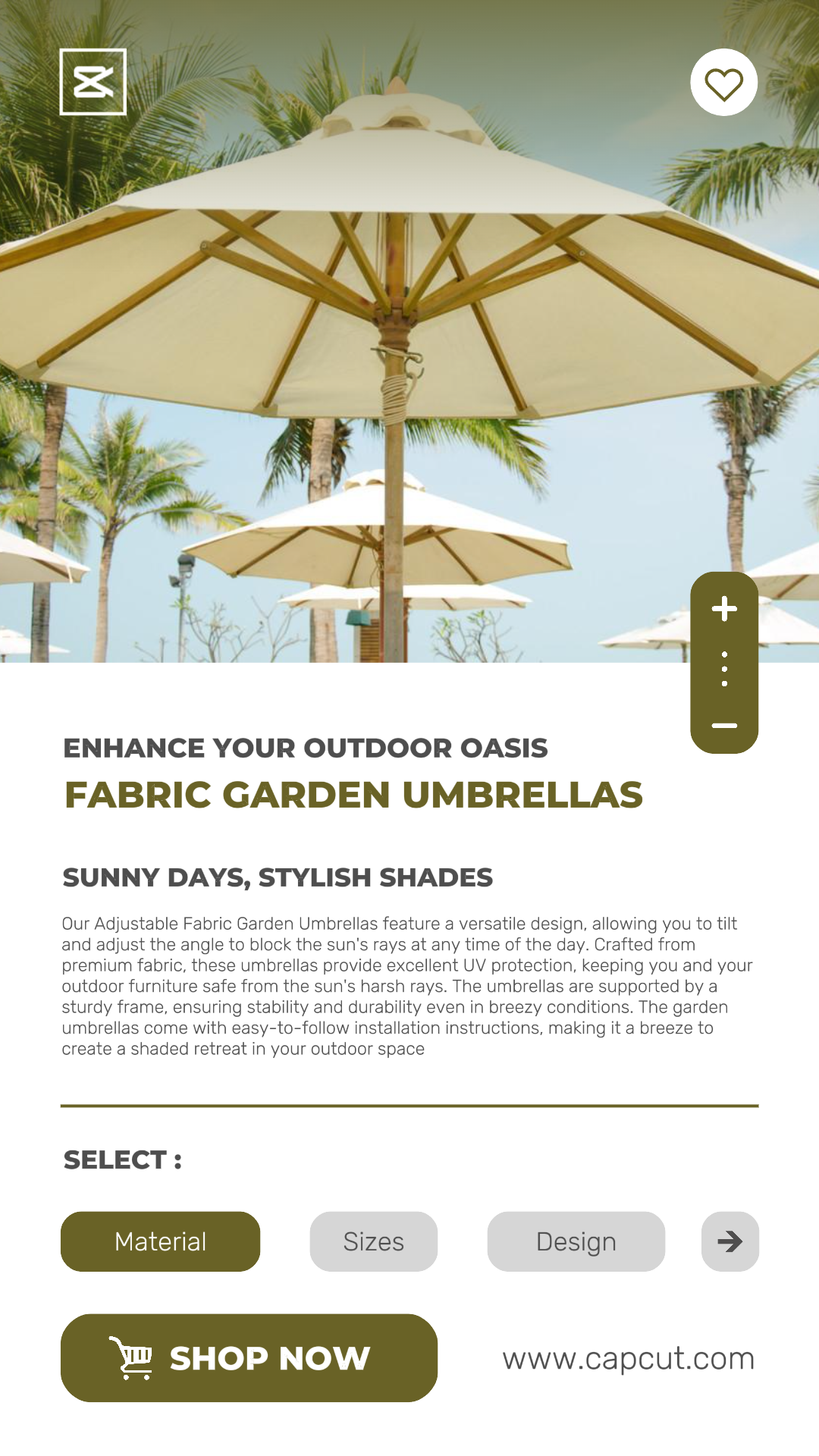 Furniture Garden Umbrella Display Instagram Story