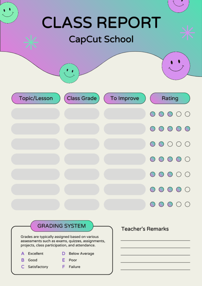 Rapport de classe dégradée non marketing
