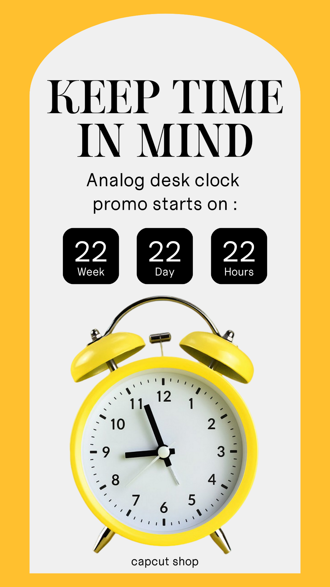 Haushaltszubehör Promotion Instagram Story Gelbe Uhr Countdown Verkauf