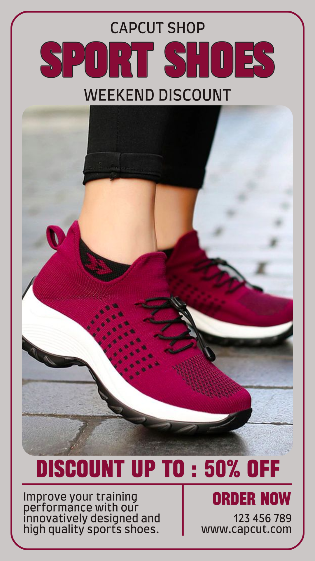 red running shoes promotion instagram story