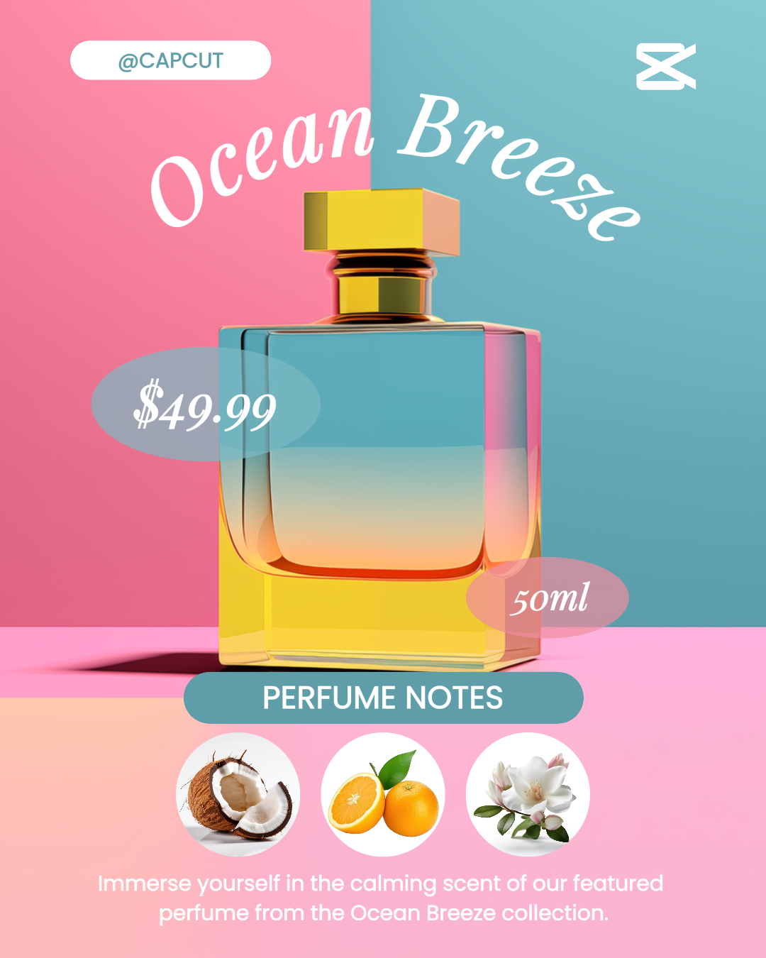 Beauty Promotion Ocean Perfume Instagram Portrait