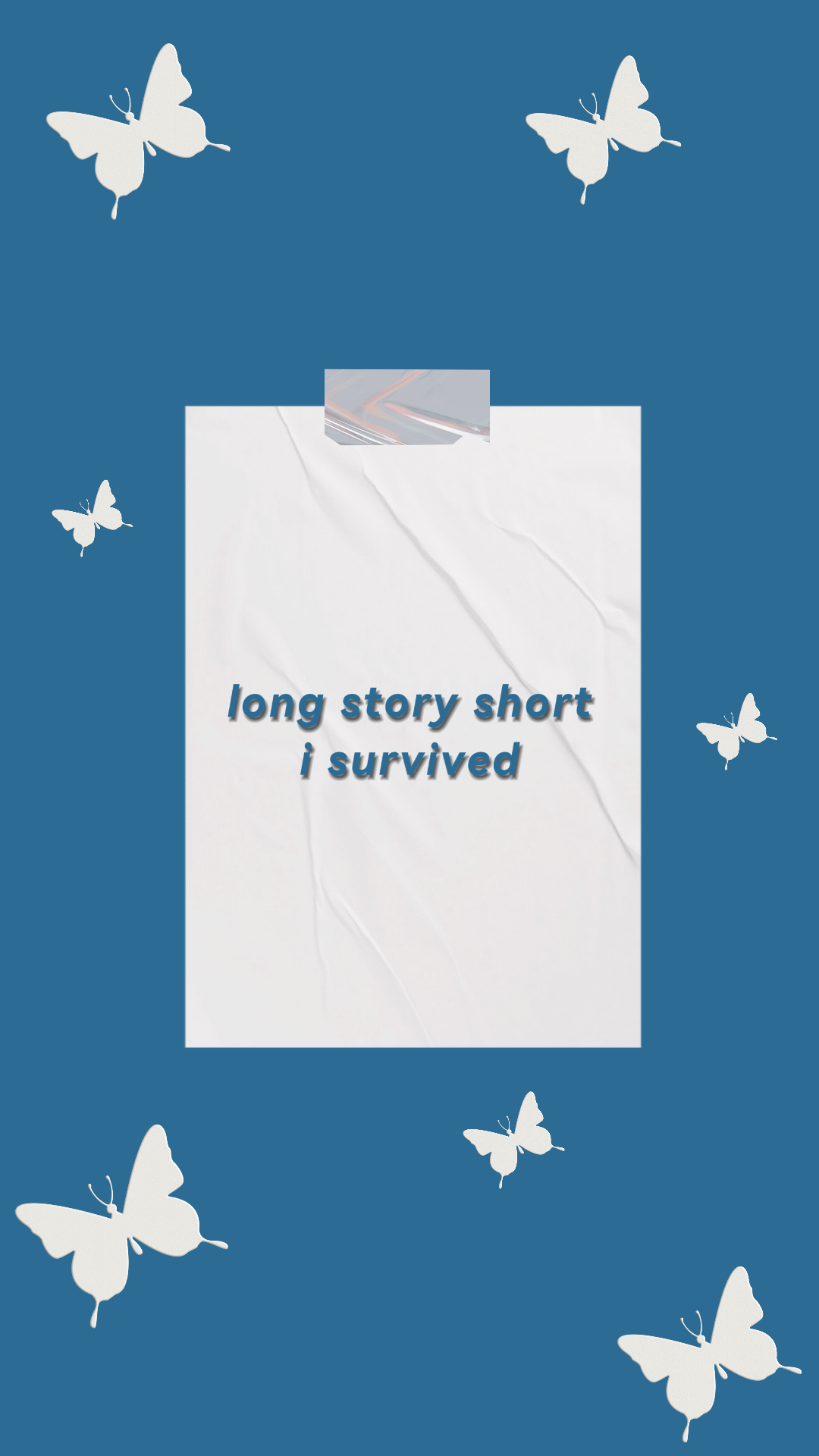 Wallpaper Creative Poster Blue White Butterfly