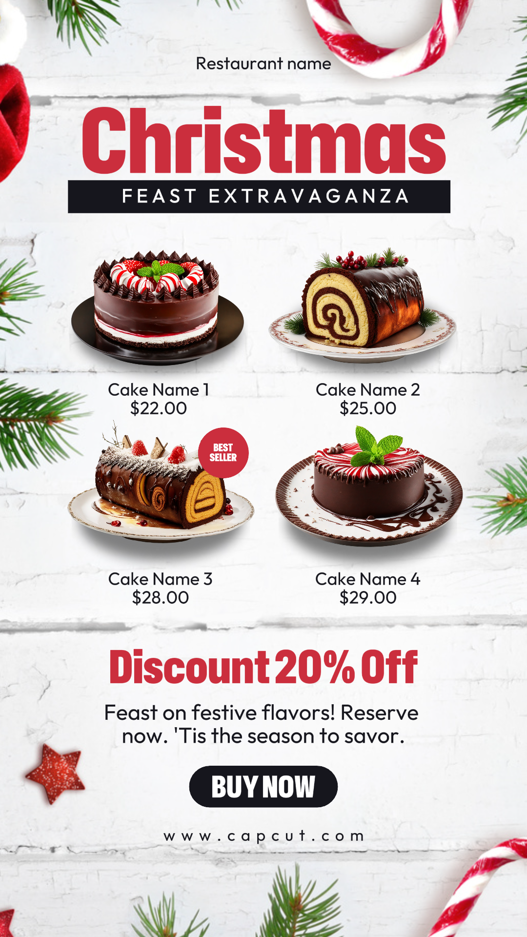 Christmas Food Menu Promotions Instagram Story