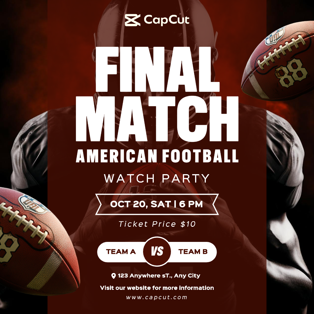 Futebol Americano Final Match Watch Party Instagram Post