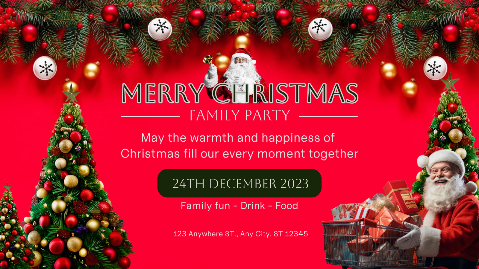 Feliz Navidad Fiesta Publicación en Twitter