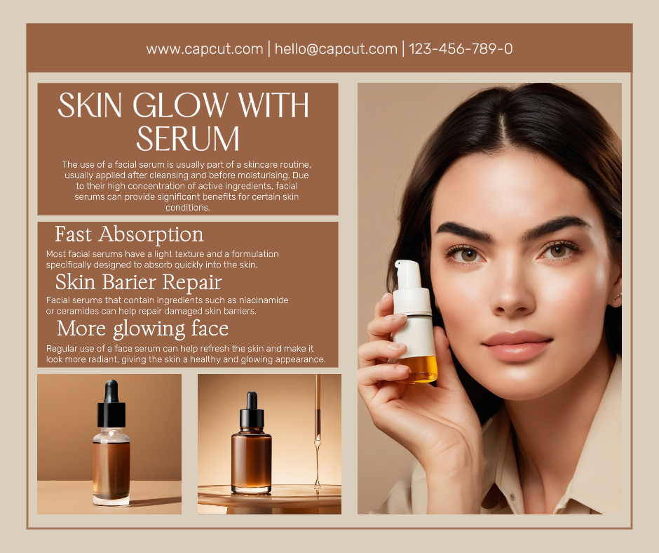 Beauty care Skin glow with serum Facebook Post