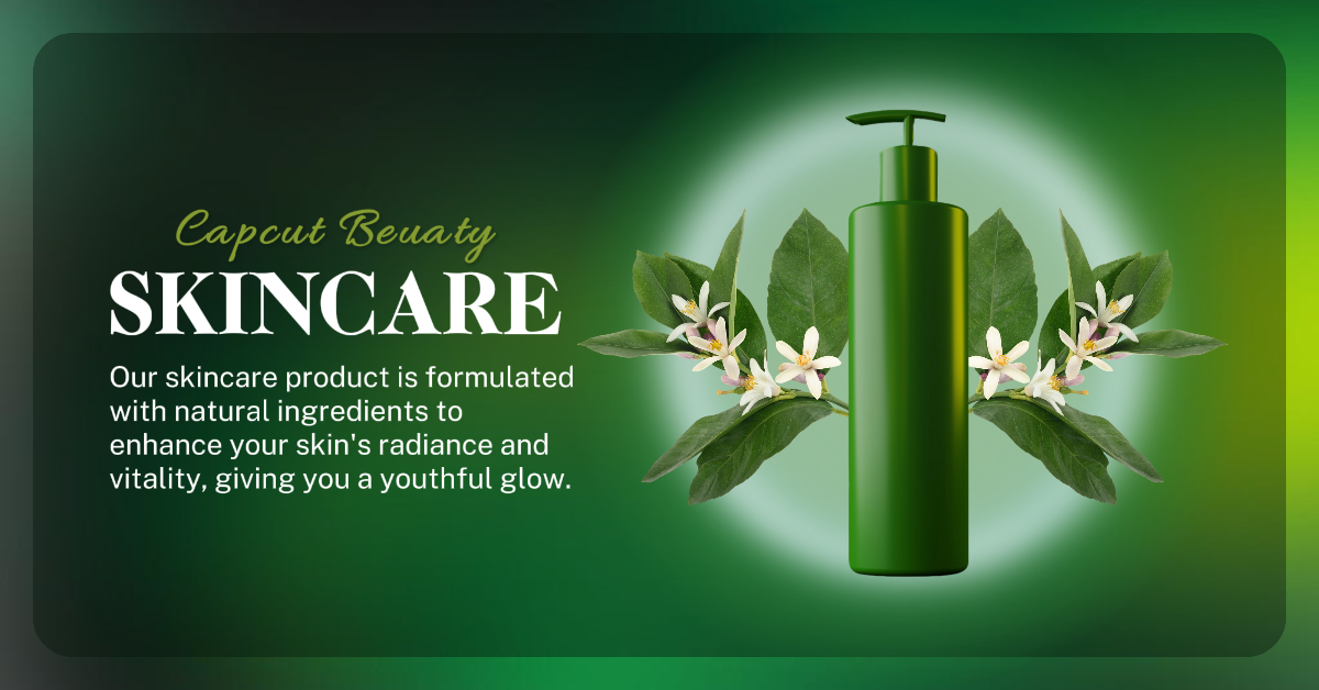 Anúncios no Facebook Indústria geral Beleza Cuidados com a pele Tema verde Facebook Ads Post