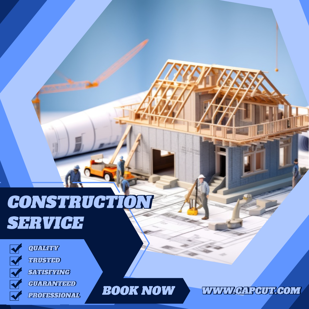 Serviço de Construção Instagram Post Blue Tone