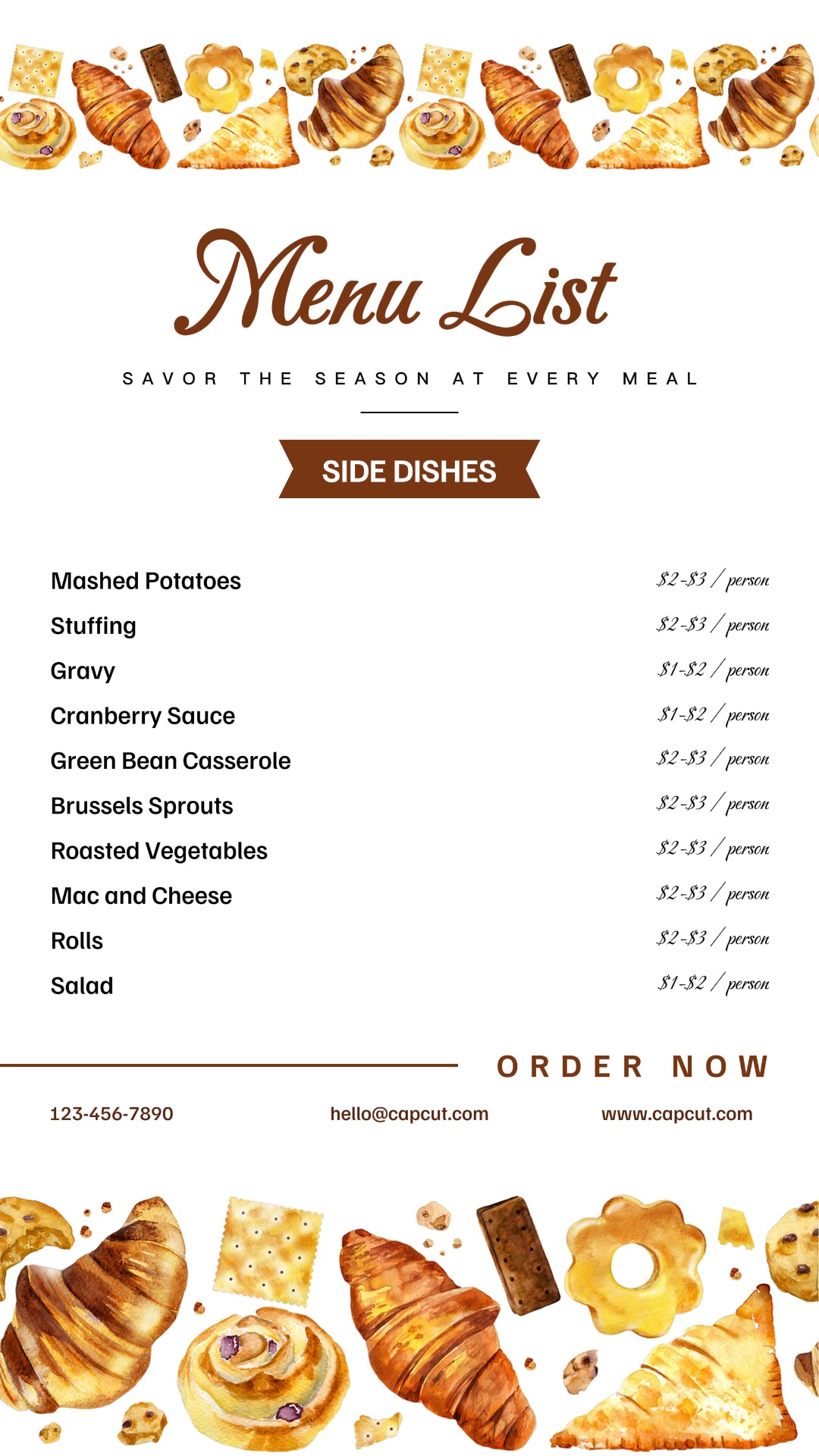 Food Menu List Tiktok Post