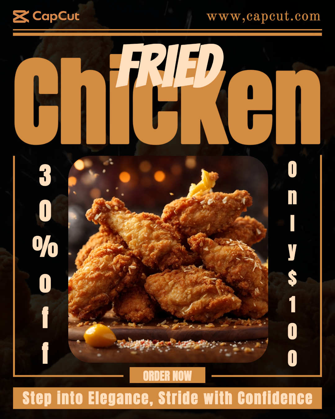 Promoción De Pollo Frito De Comida Retrato De Instagram 