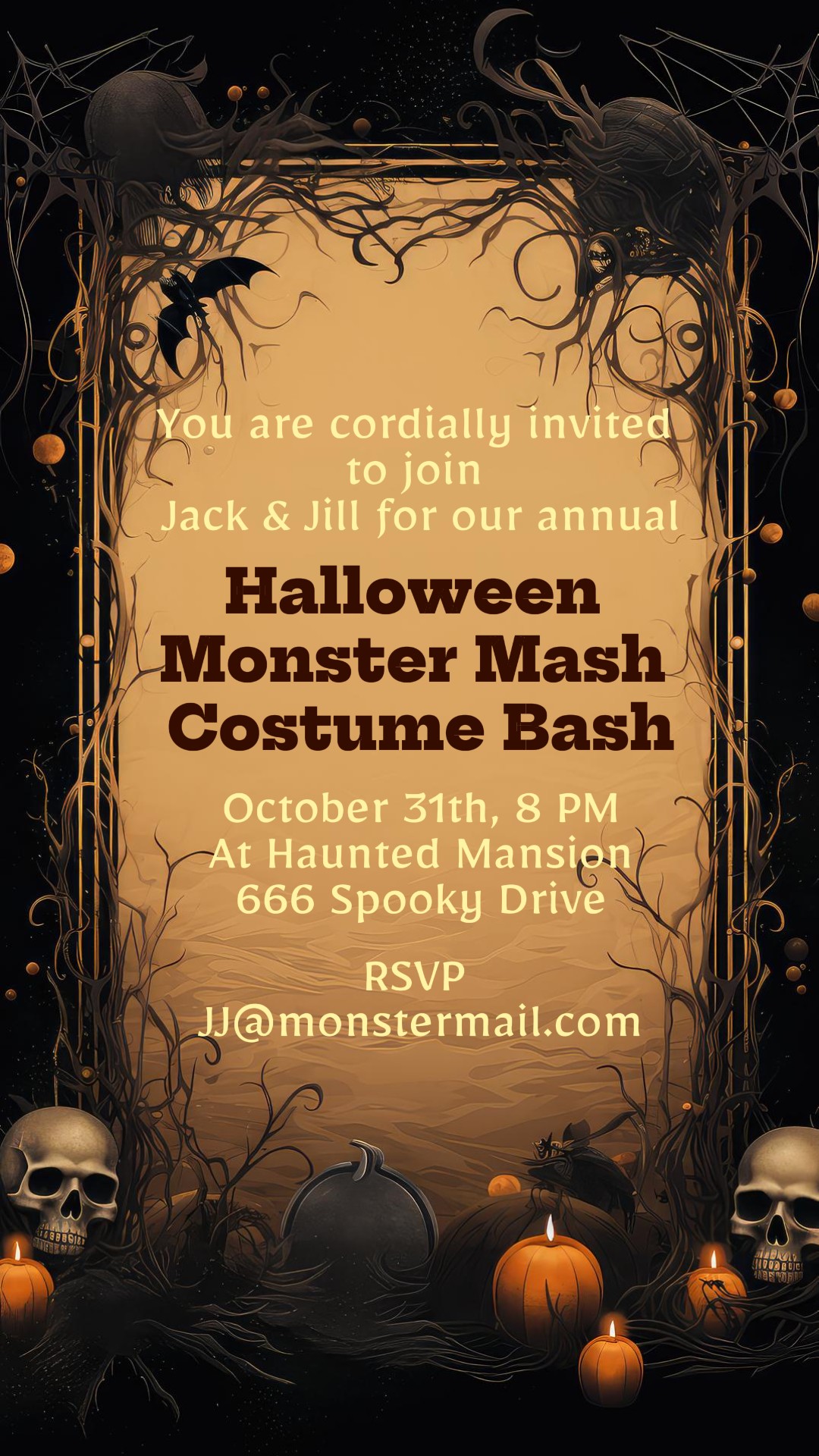 Invitación De Monstruo De Halloween Historia De Instagram