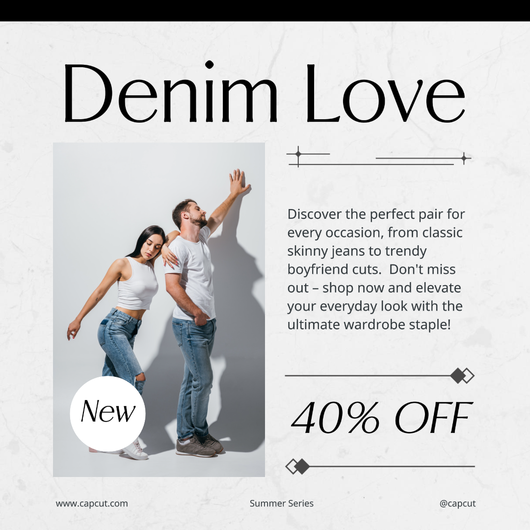 Roupas Moda Promoção De Verão Venda Denim Instagram Post