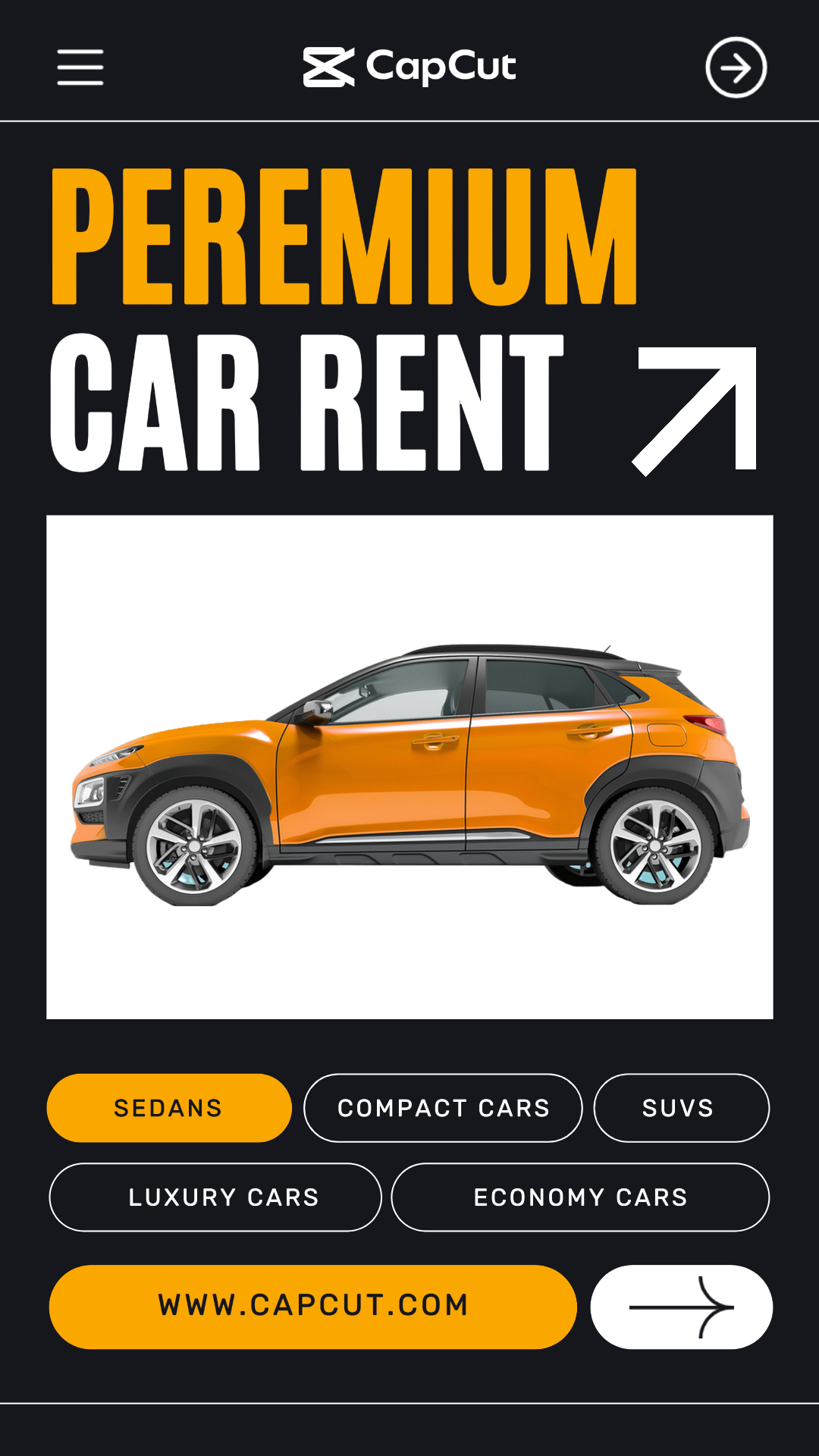 Cars Marketing Poster Product Display Instagram Story Black Yellow