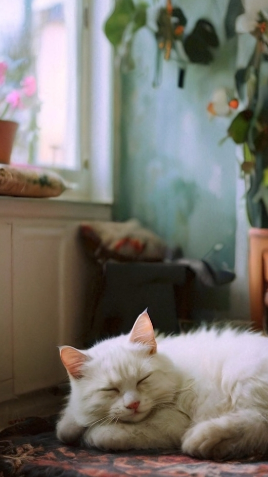  Fondo de pantalla Póster creativo Gato durmiendo