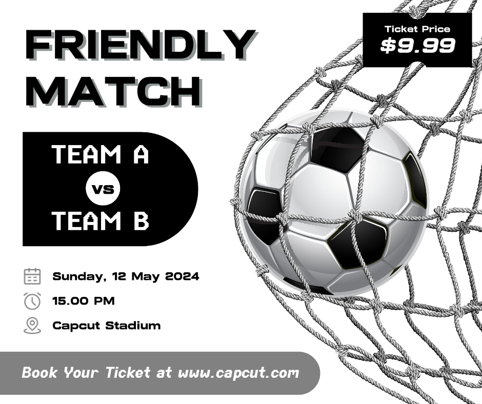 Affiche créative de match de football match amical post facebook