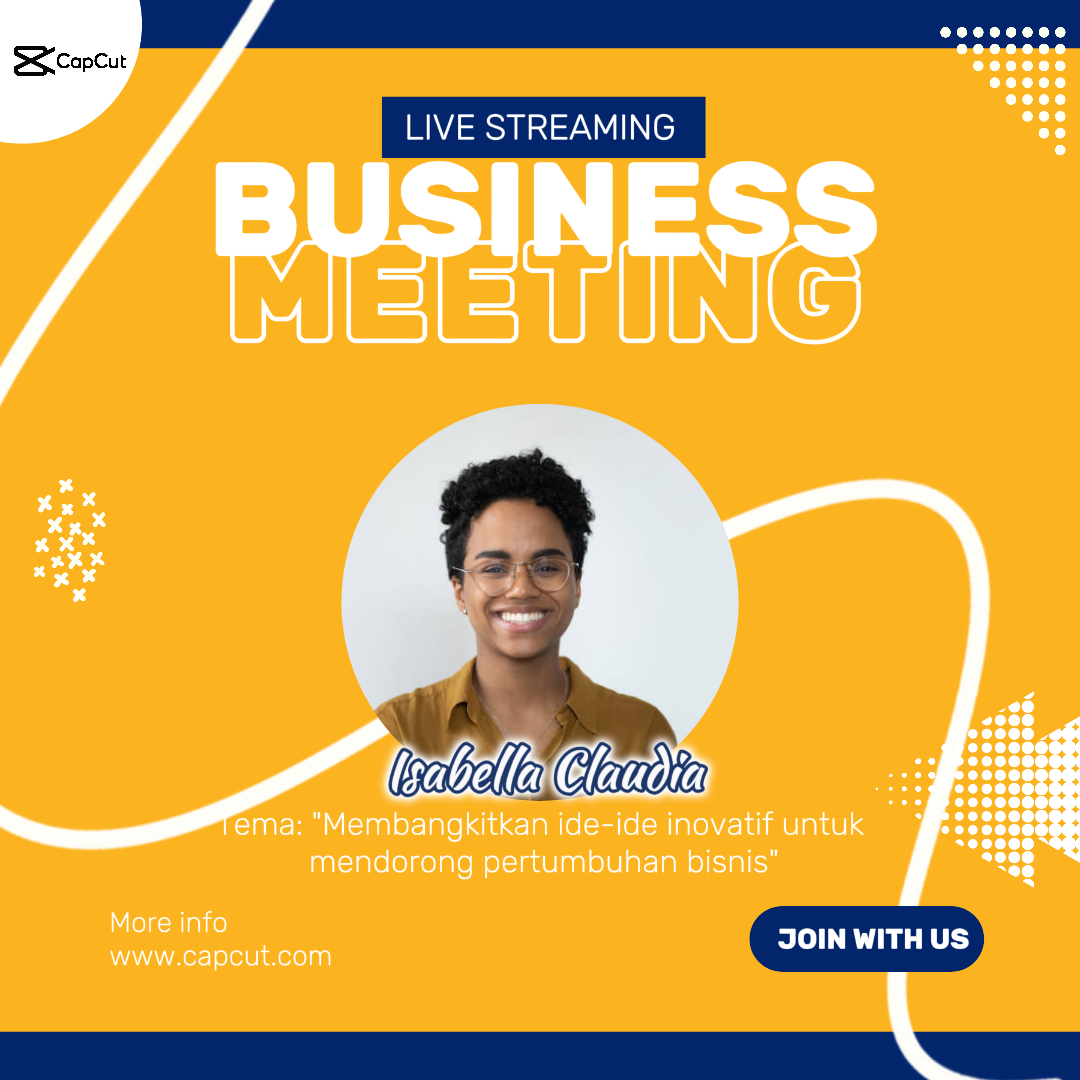 Zoom réunion d'affaires en ligne instagram post orange bleu