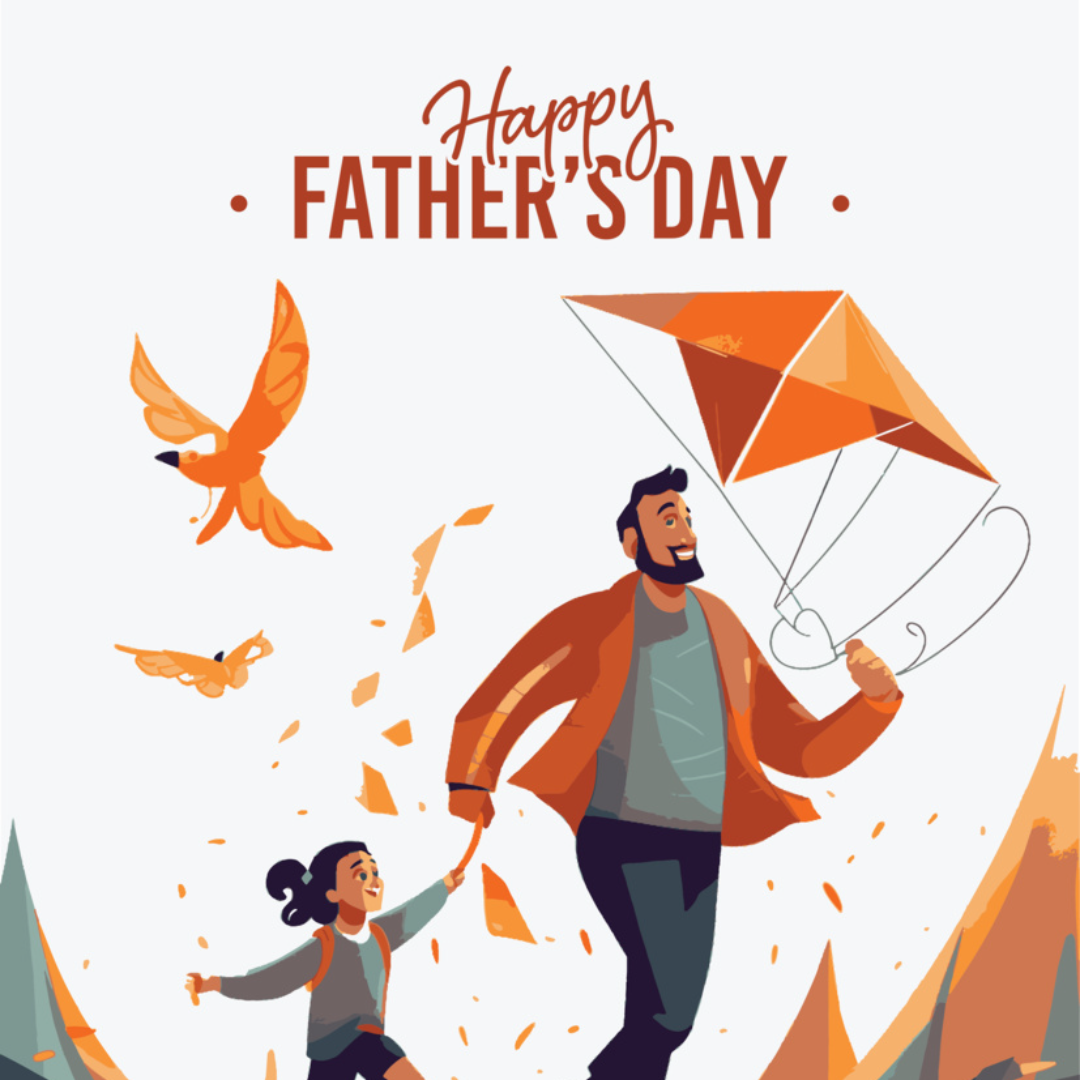 Vatertag Creative Poster Instagram Post glücklich mit Tochter spielen mit weißem Hintergrund