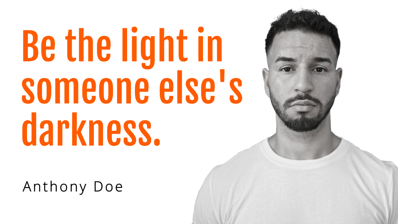 YouTube Thumbnail - Lernen - Sei das Licht in der Dunkelheit eines anderen 