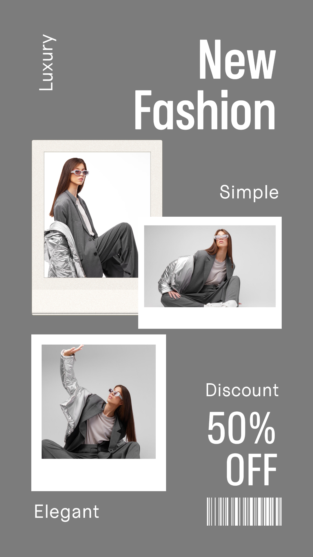 Minimalist Collage Clothing Instagram Story Grey