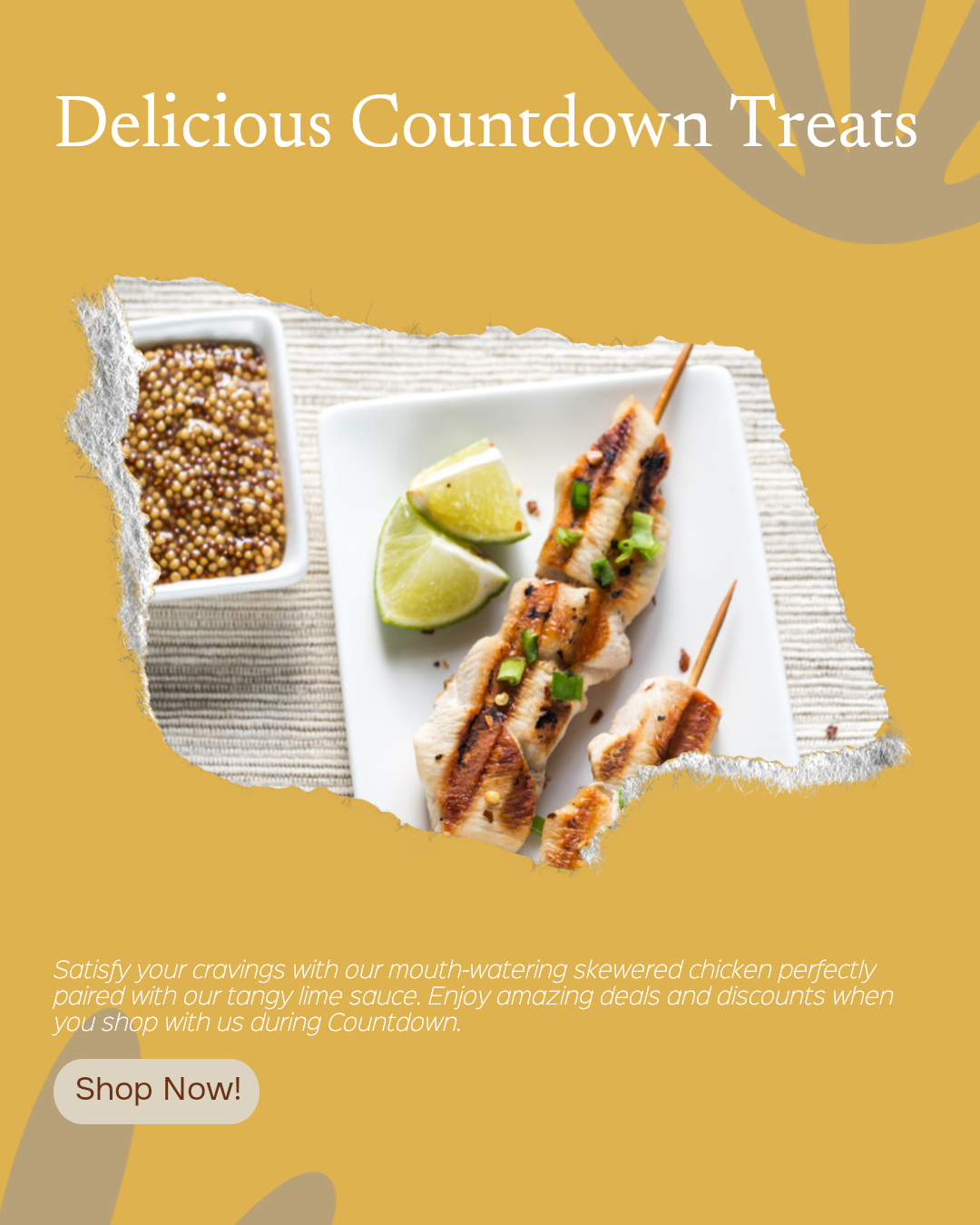 Contagem regressiva de alimentos e bebidas