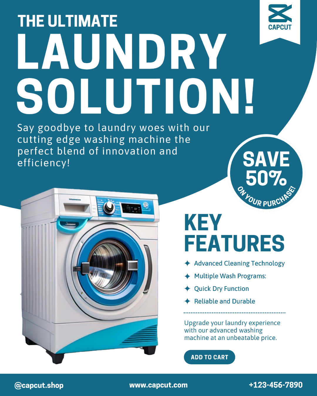 Promoção de Máquina de Lavar Eletrônica Post no Instagram