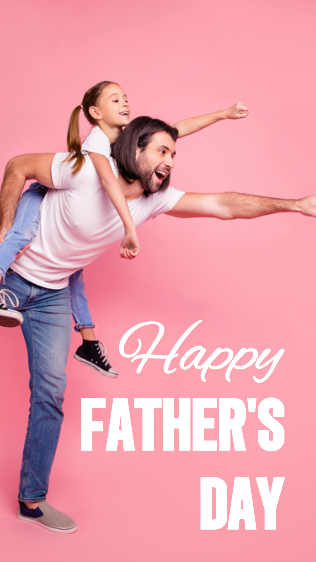 Vatertag - Kreatives Poster Happy Father 's Day Tiktok Rosa und Weiß