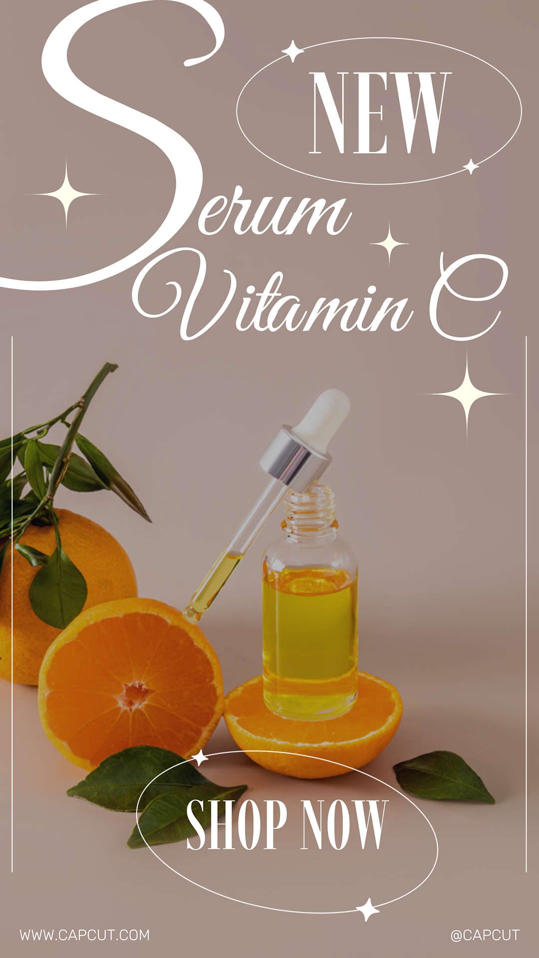 Beauty care Marketing Poster New Serum Vitamin C Product Display