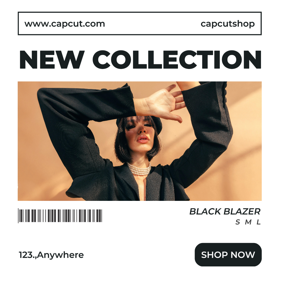 Clothing and shoes blazer marketing poster instagram post black