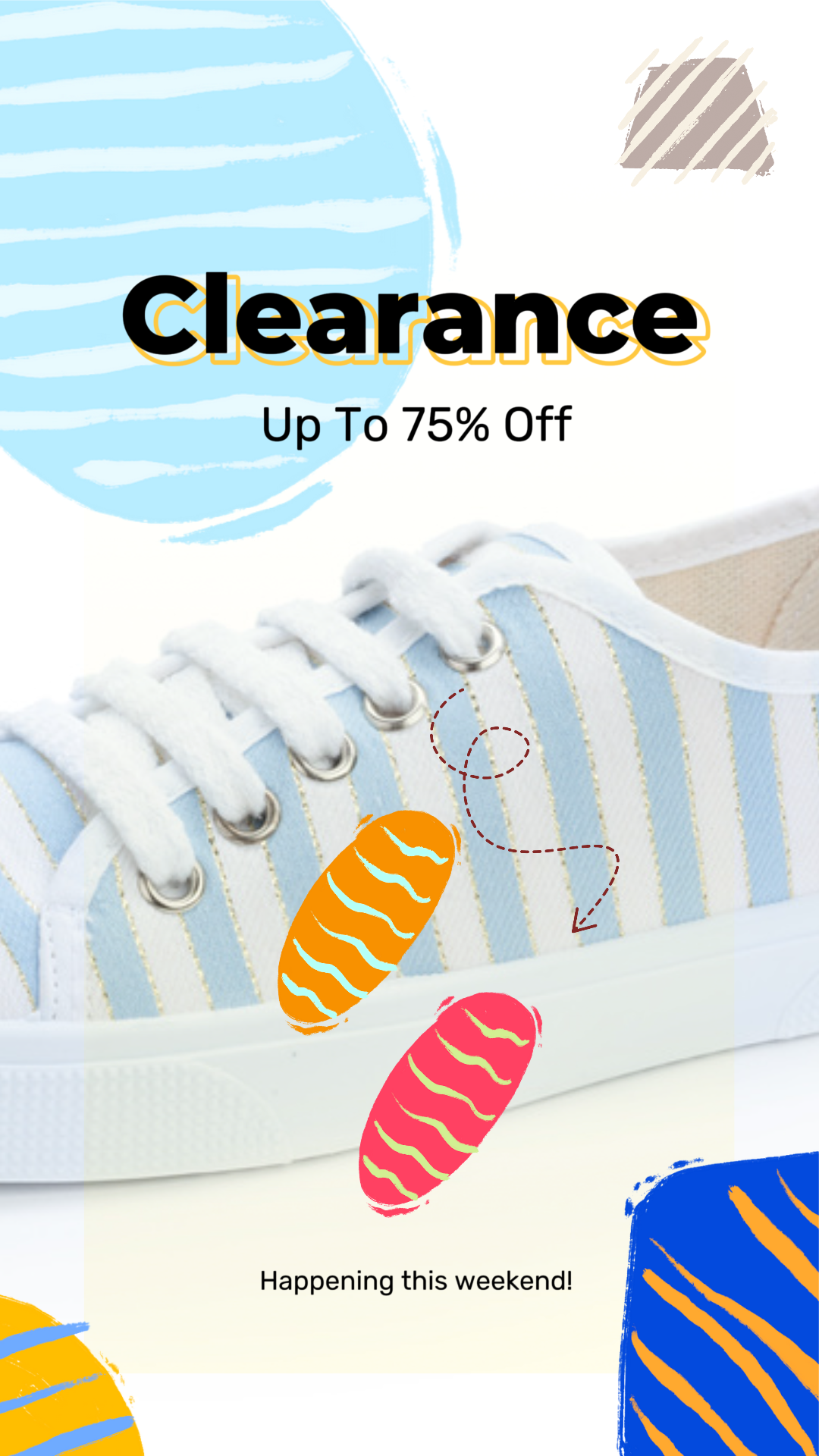 Pakaian dan sepatu Poster Pemasaran Instagram Story Strip lines