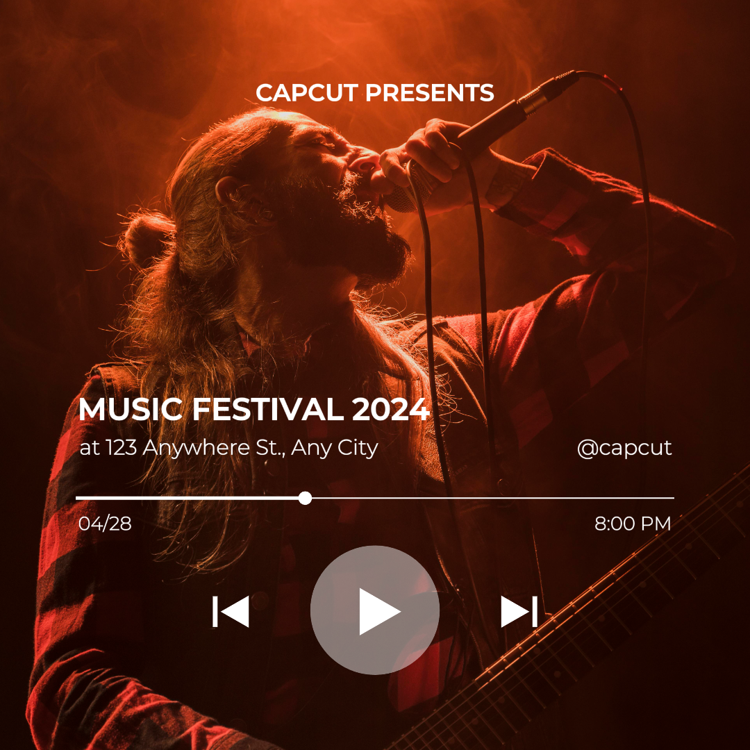 Cartel de marketing de entretenimiento Festival de música Reproductor de música Estilo de interfaz de usuario