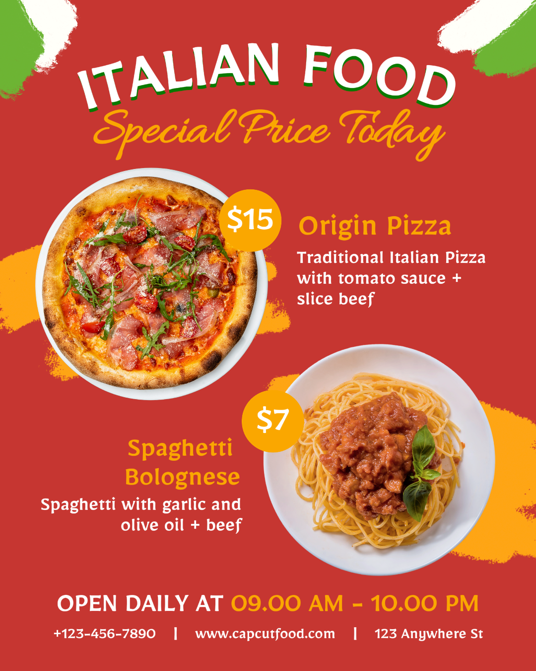 Italienische Speisekarte Verkauf Instagram Portrait _ copy