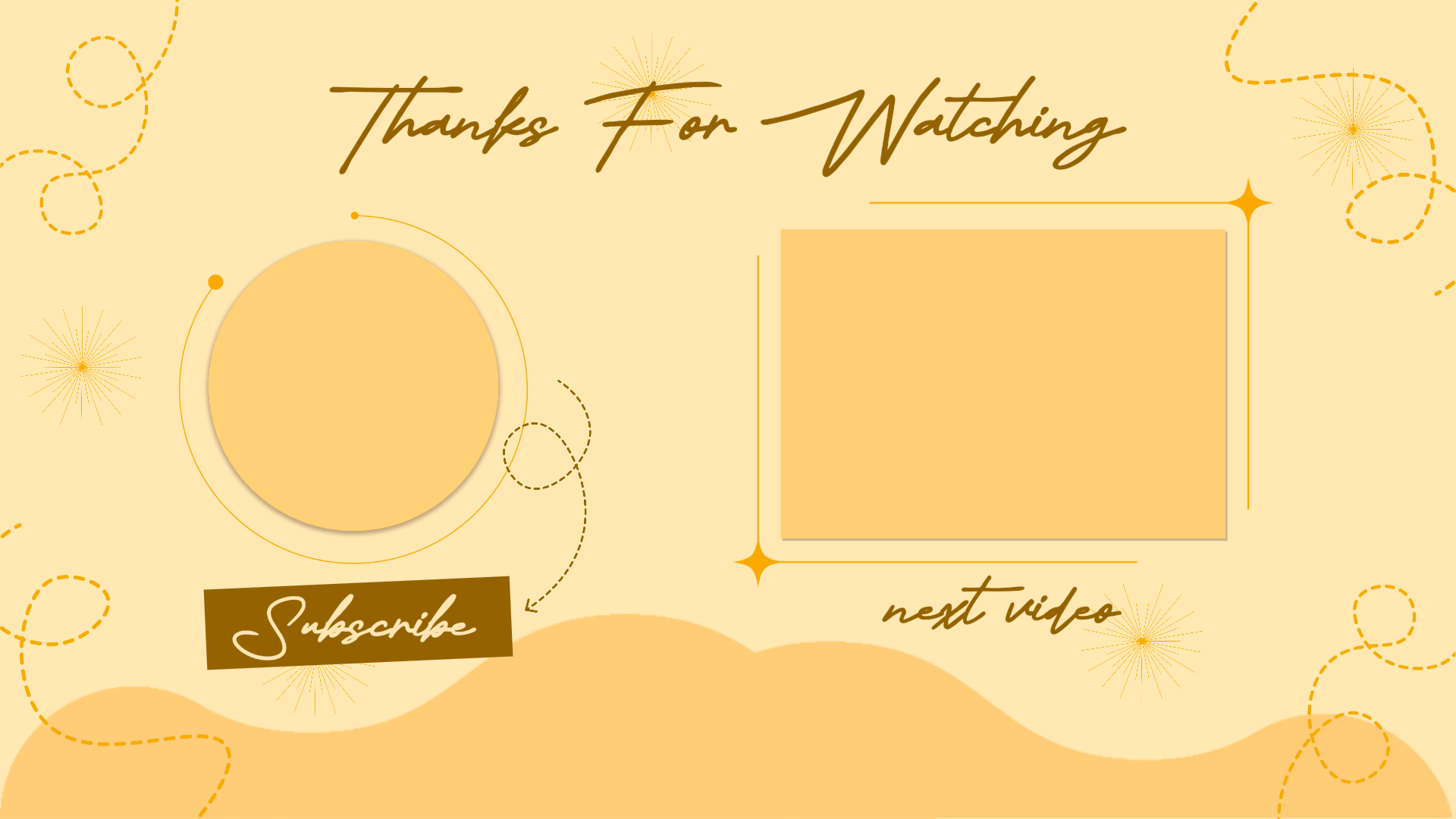 Saluran Layar Akhir YouTube Non-Pemasaran Kuning Minimalis Lucu