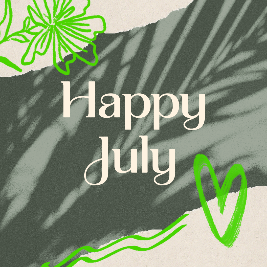 Hello July Creative Poster Instagram Post Collage Chic