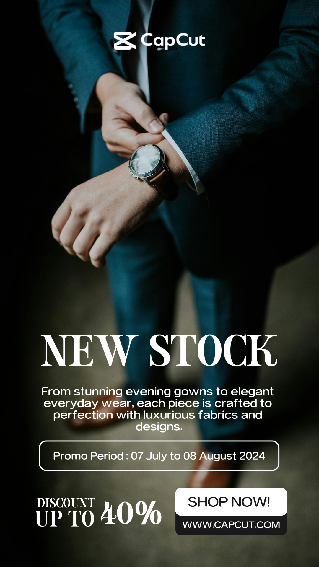 Pôster de marketing de roupas e sapatos História do Instagram New Stock Man Suits