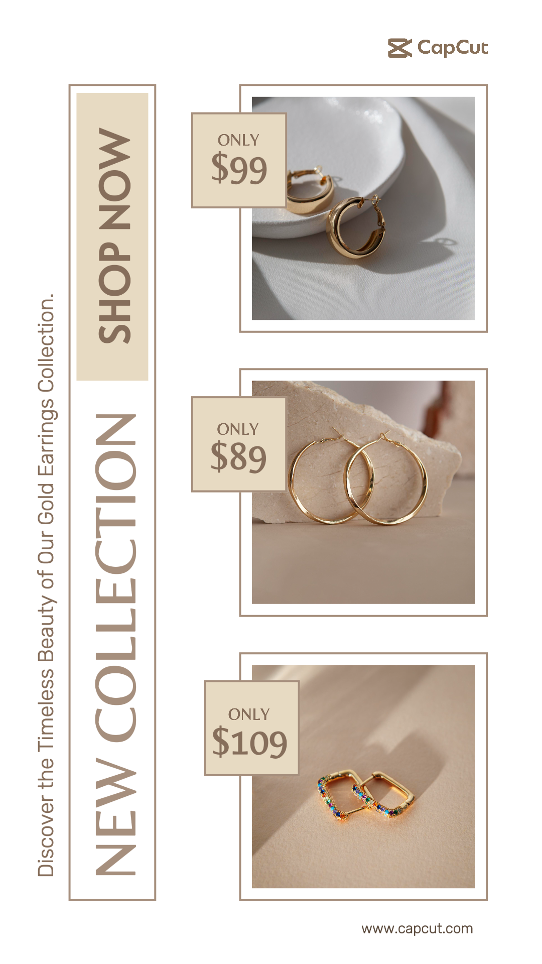 minimalist collage - marketing poster  jewelry and accessories