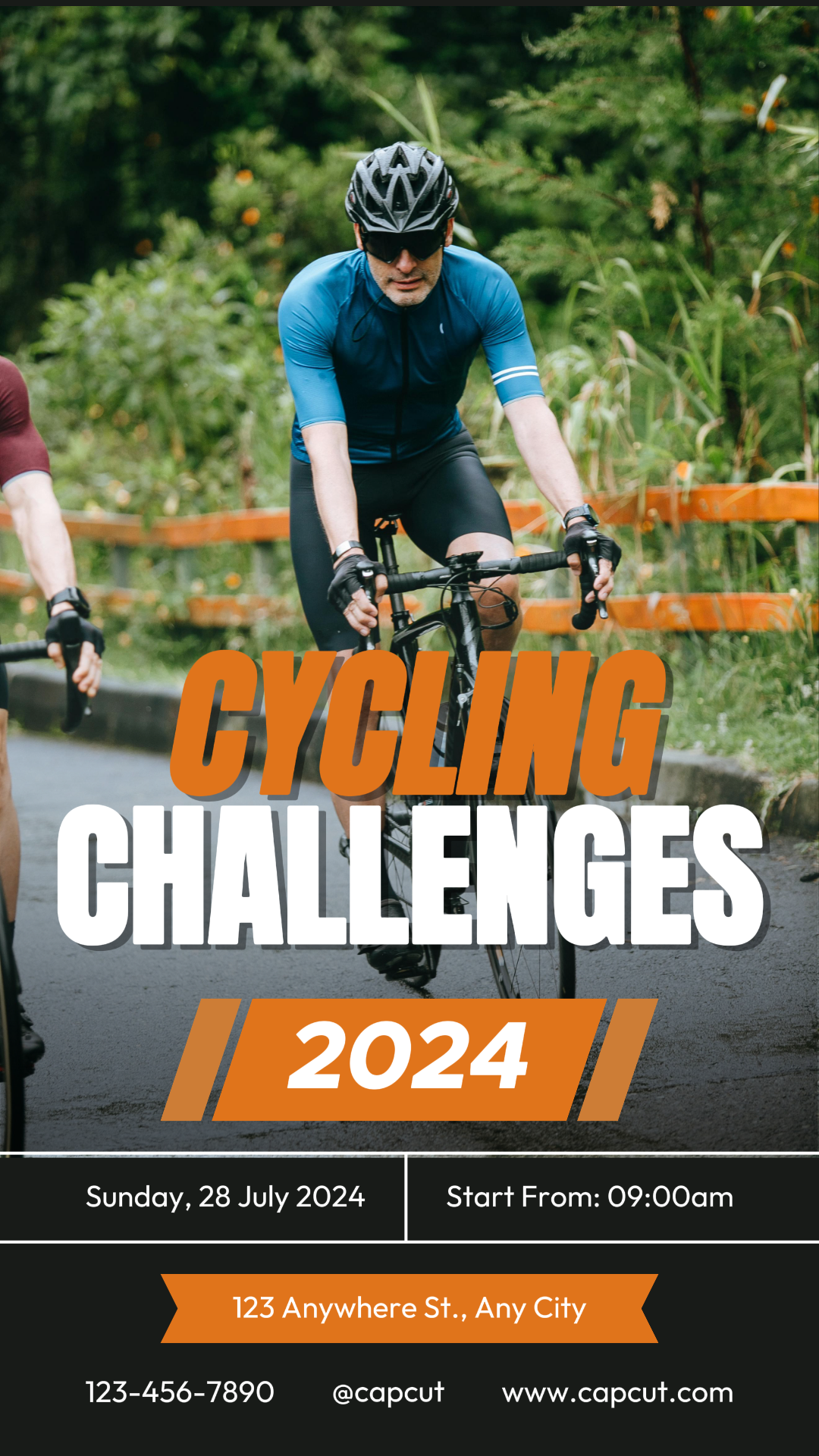 Póster de marketing deportivo y de partidos Desafíos de ciclismo Historia de Instagram Moderna