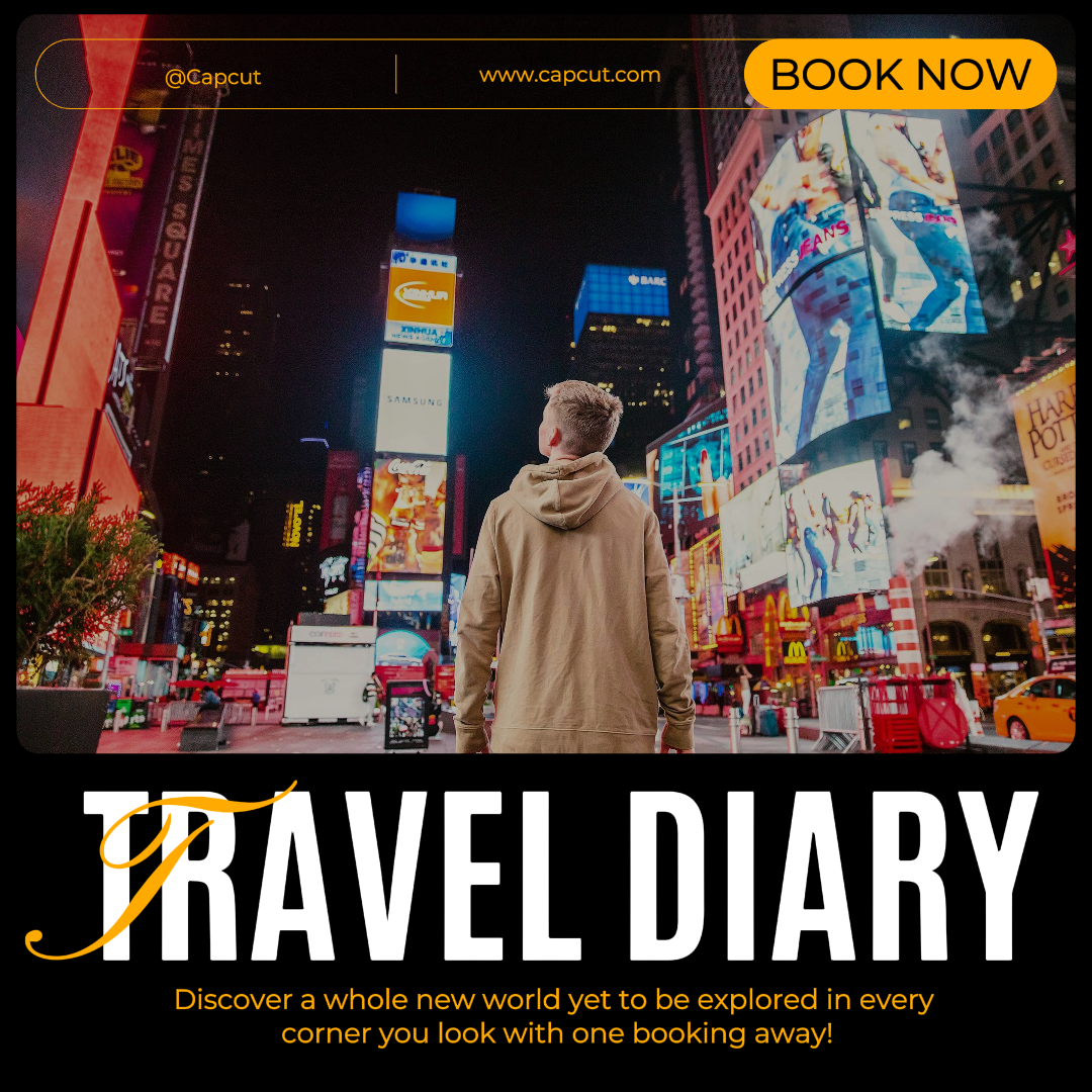 Poster Kreatif Perjalanan Insta Posting Buku Harian Perjalanan