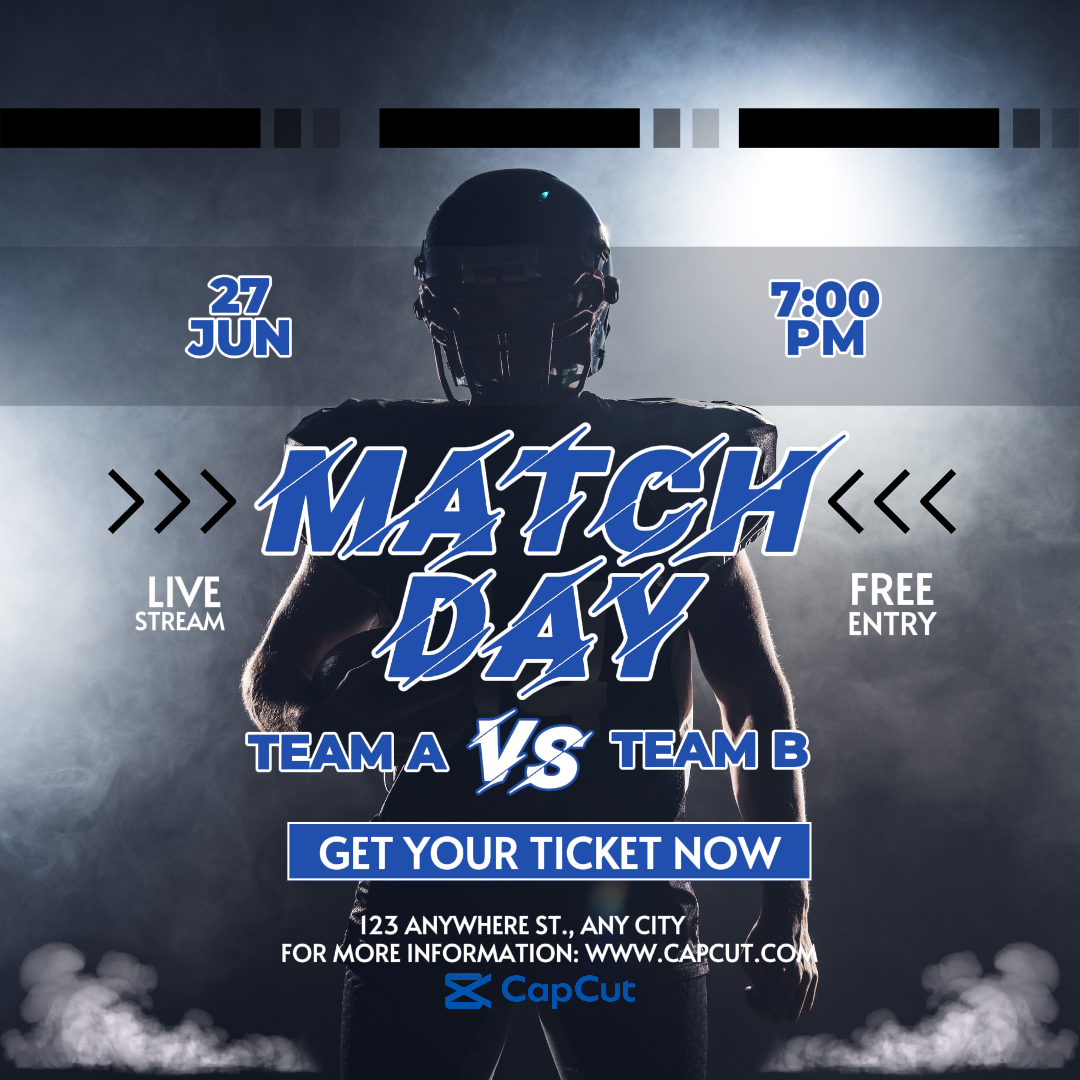 Partido De Fútbol Póster Creativo Instagram Post Día Del Partido