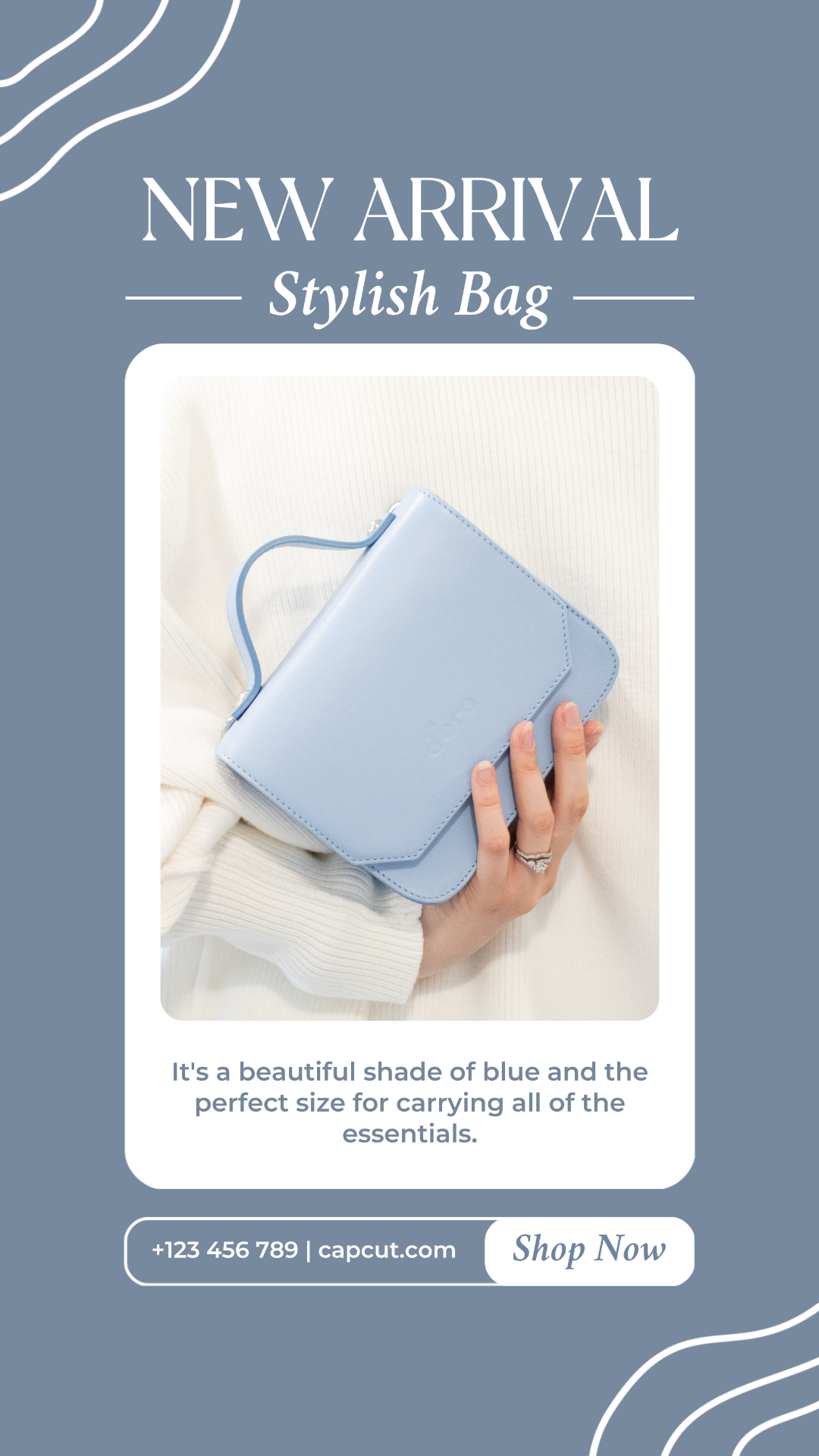 Stilvolle Tasche Produkt Display Tik Tok Post