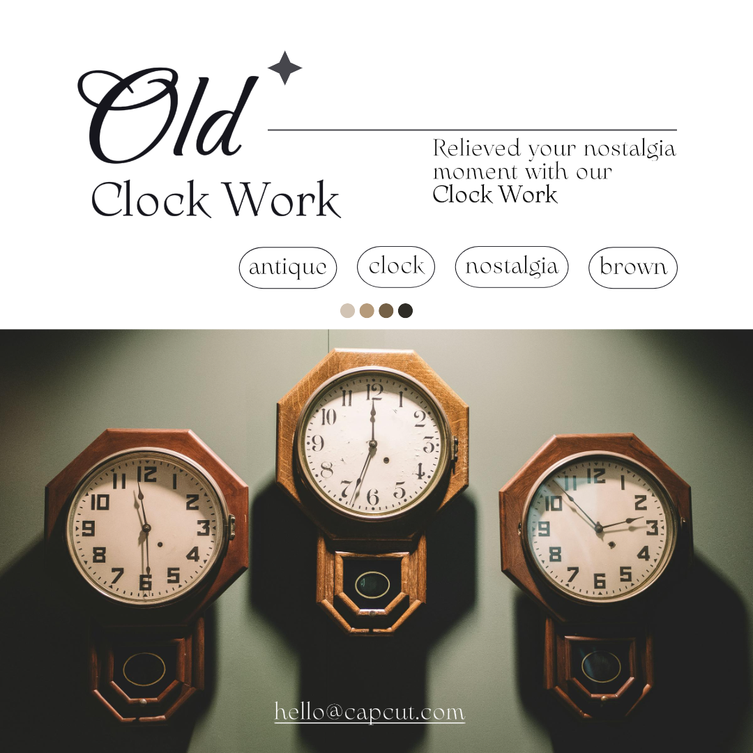 Ménage - Affiche marketing Instagram Post Old Clock Work