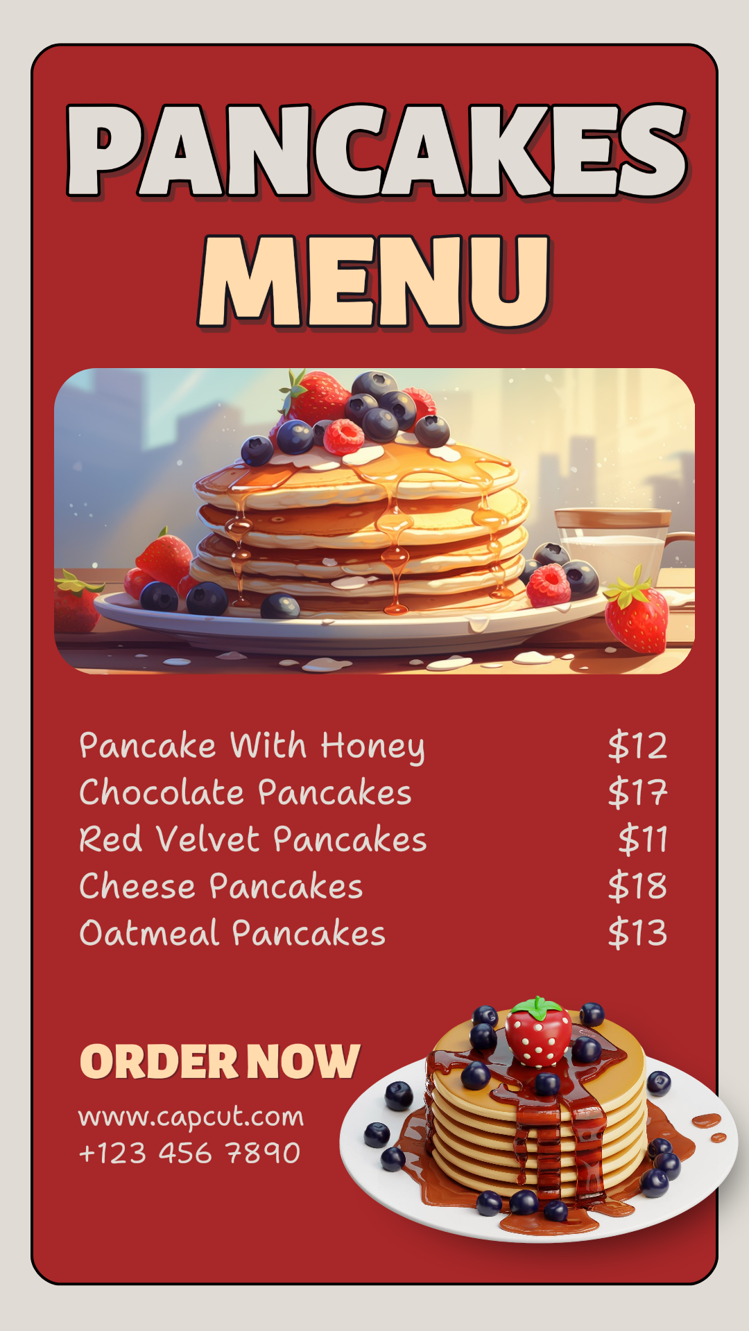 Dia da Panqueca Menu Especial de Panquecas História do Instagram